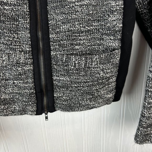Eileen Fisher Black and Gray Zip up sweater size XS Cotton Blend - Picture 6 of 7
